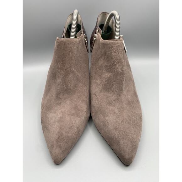 MICHAEL KORS CLARA Dark Dune Suede Snake Print Heel Ankle Booties Women's Sz 9.5 - Picture 6 of 13